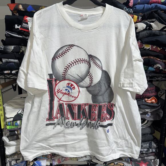 Vintage 1996 New York Yankees World Series White Shirt Size Xl - Picture 1 of 6